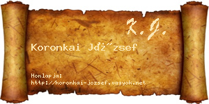 Koronkai József névjegykártya