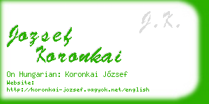 jozsef koronkai business card