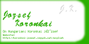 jozsef koronkai business card